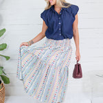 Sylvia French Cottage Floral Tier Maxi Skirt Karlie