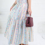 Sylvia French Cottage Floral Tier Maxi Skirt Karlie