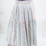 Sylvia French Cottage Floral Tier Maxi Skirt Karlie