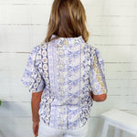 Tabitha Lilac Floral Embroidery Top VOY