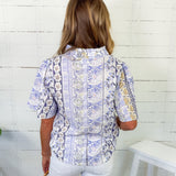 Tabitha Lilac Floral Embroidery Top VOY