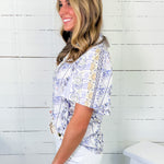 Tabitha Lilac Floral Embroidery Top VOY