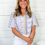 Tabitha Lilac Floral Embroidery Top VOY