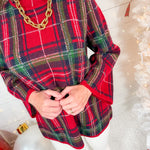Tallulah Red Tartan Plaid Sweater Entro