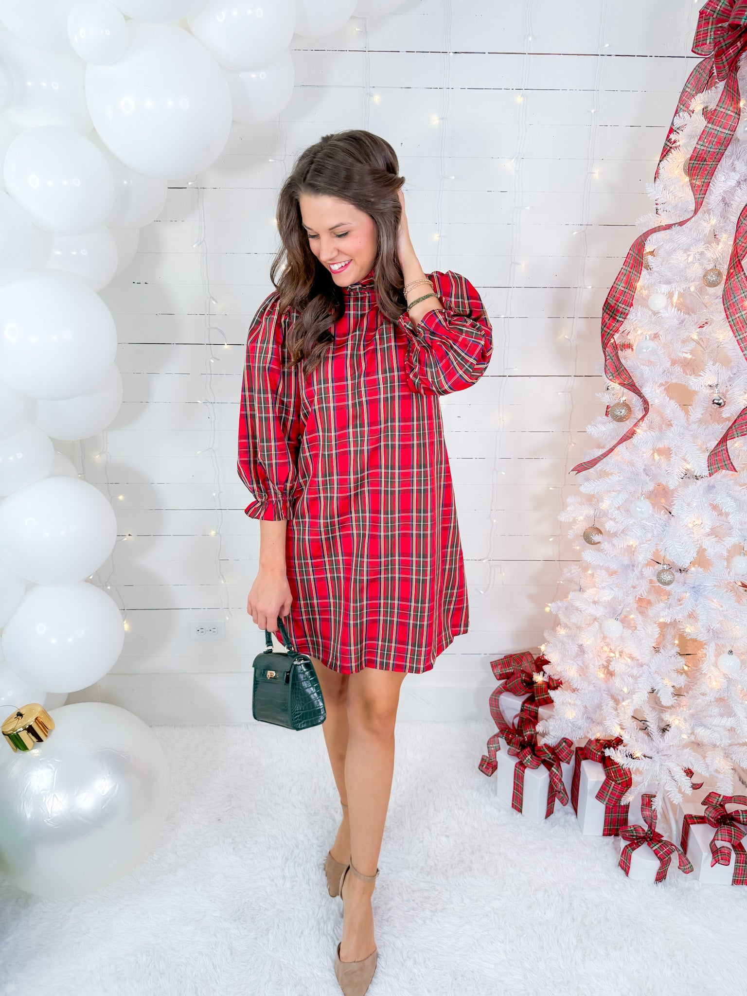 Tamara Red Plaid Mini Dress J Marie Collections