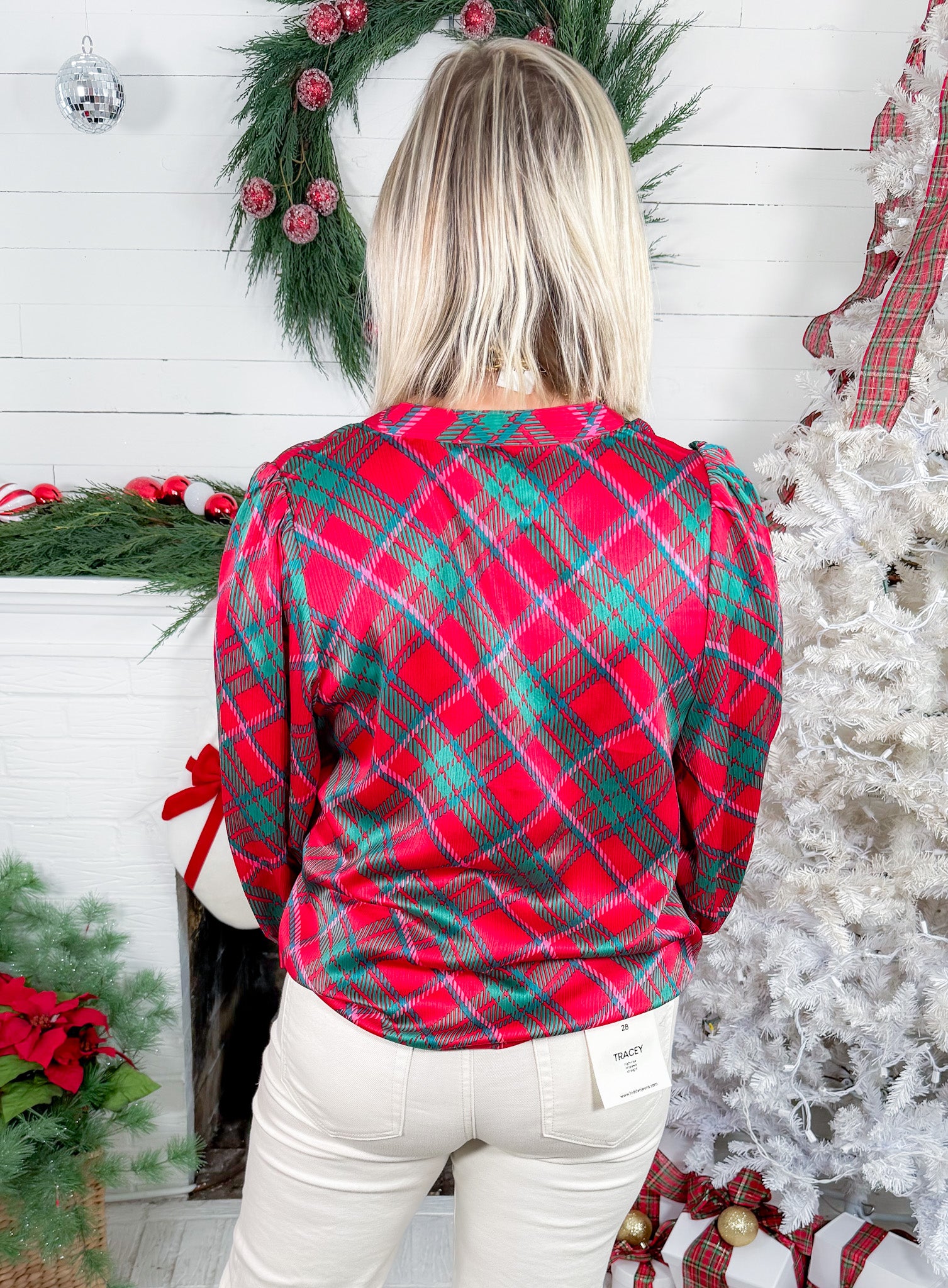 Tamryn Pink Plaid About You Top Mary Square