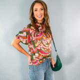 Tango Green Puff Sleeve Top THML