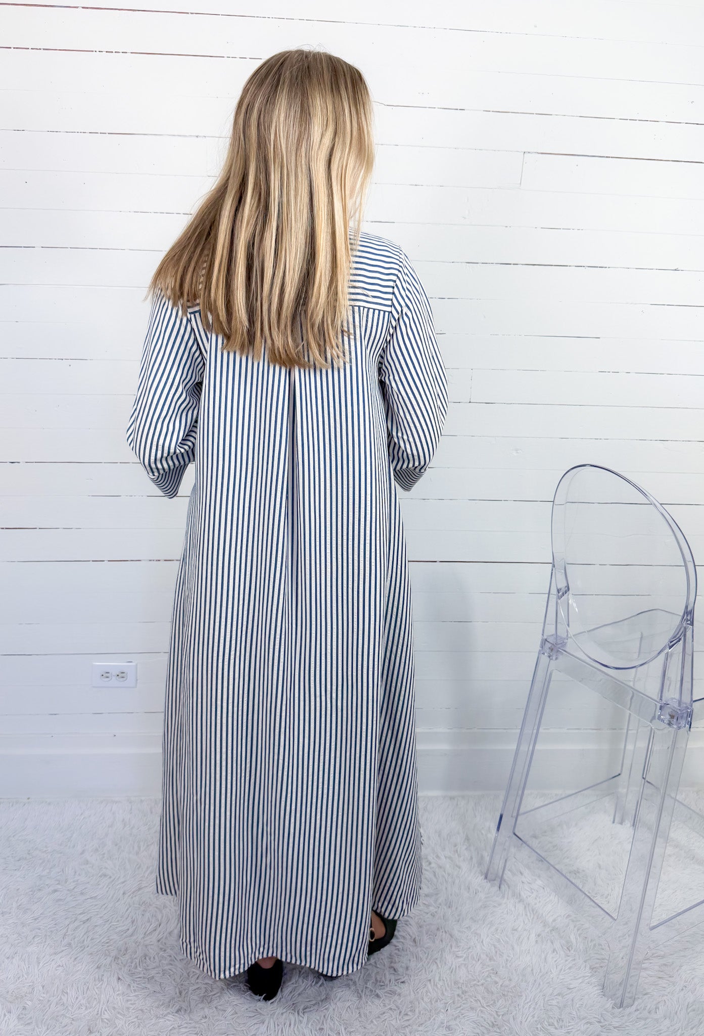 Tankersley Indigo Stripe Maxi Dress Entro