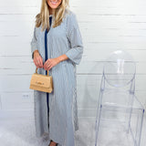 Tankersley Indigo Stripe Maxi Dress Entro