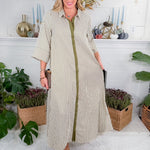 Tankersley Olive Stripe Maxi Dress Entro