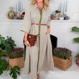 Tankersley Olive Stripe Maxi Dress Entro