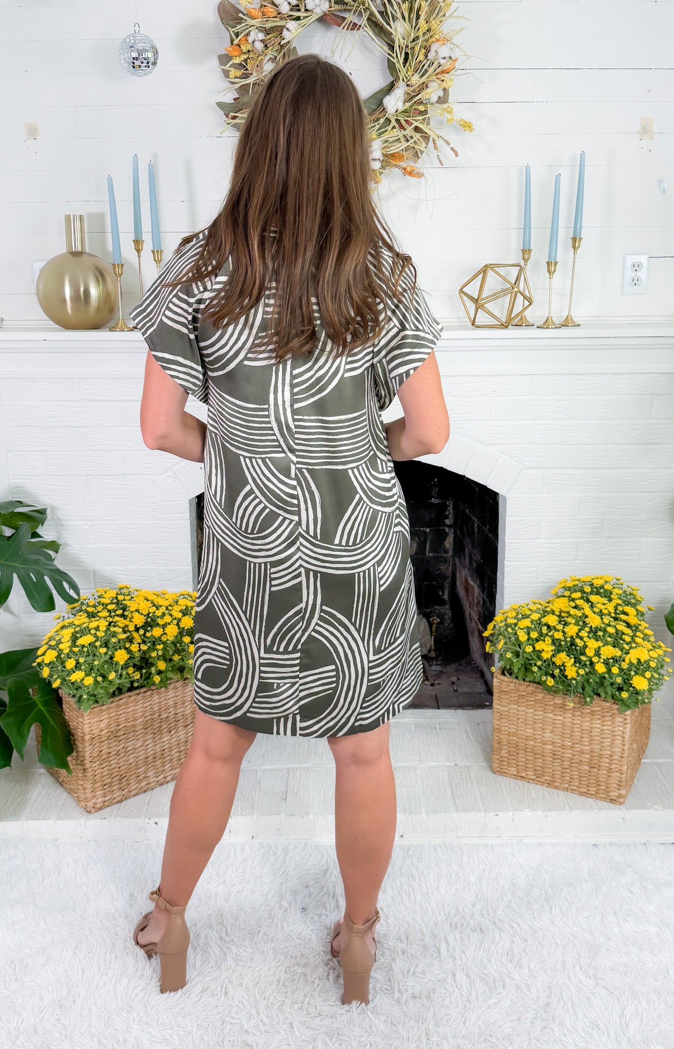 Tanner Olive Sketch Mini Dress Pinch