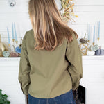 Tapas Olive Button Front Top
