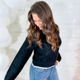 Taunton Black Scallop Edge Sweater