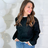 Taunton Black Scallop Edge Sweater