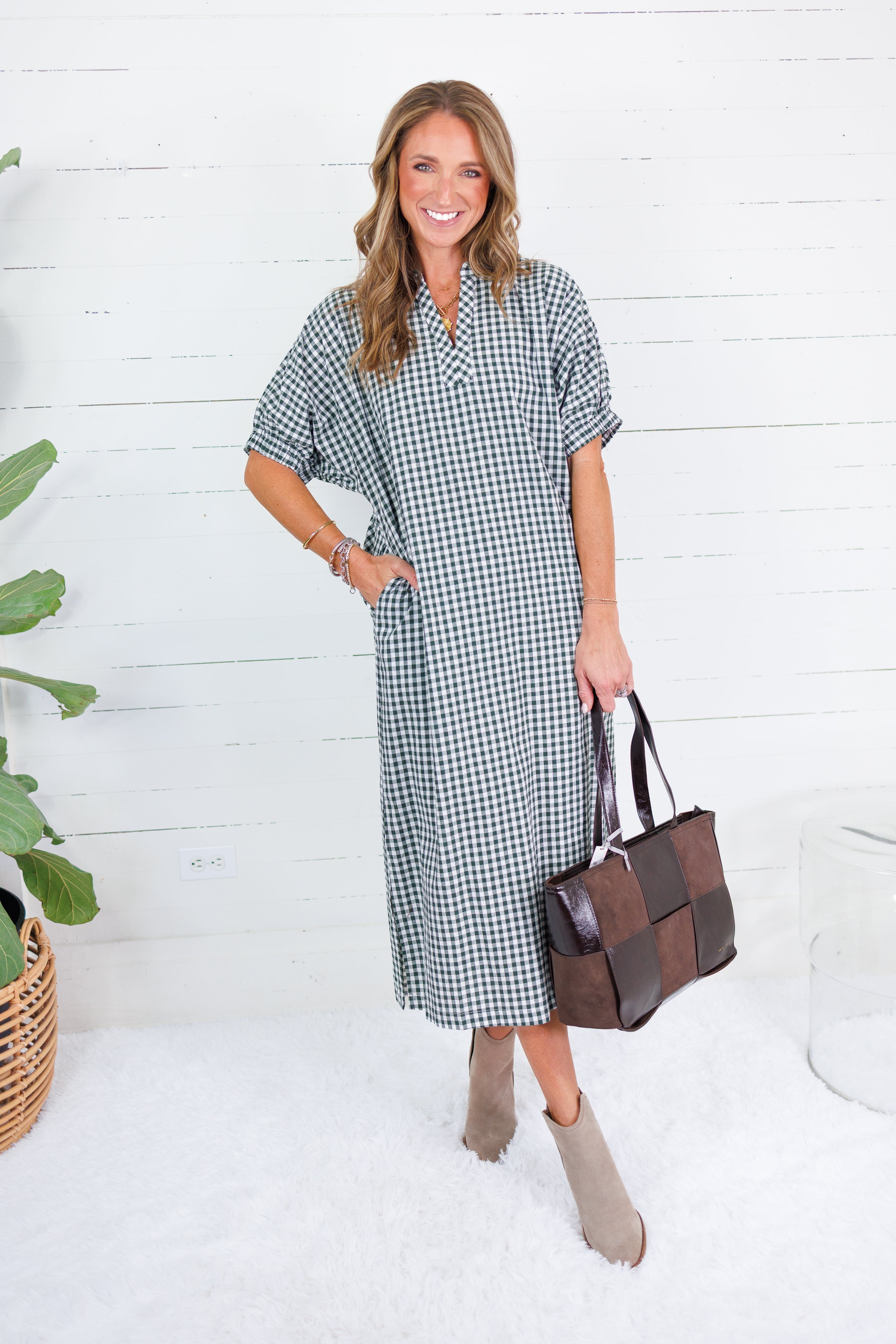 Taya Woven Bitter Chocolate + Patent Tote Bag