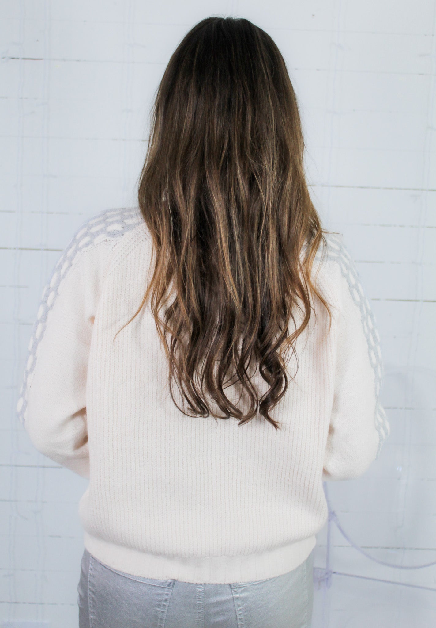 Telluride Ivory + Heather Grey Sweater PINCH