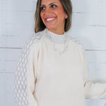 Telluride Ivory + Heather Grey Sweater PINCH