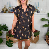 Temple Black Leopard Mini Dress THML