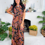 Terrell Black Leaf Tiered Maxi Dress Pinch