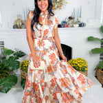 Terrell Cream Floral Tiered Maxi Dress Pinch
