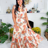 Terrell Cream Floral Tiered Maxi Dress Pinch