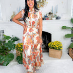 Terrell Cream Floral Tiered Maxi Dress Pinch