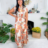 Terrell Cream Floral Tiered Maxi Dress Pinch