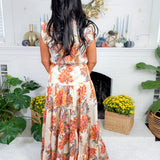 Terrell Cream Floral Tiered Maxi Dress Pinch