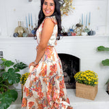 Terrell Cream Floral Tiered Maxi Dress Pinch