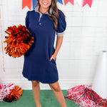 Thach Navy + Stripes Mini Dress Entro
