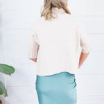 The Maple Beige Turtleneck Sweater Rain + Rose
