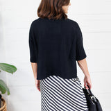 The Maple Black Turtleneck Sweater Rain + Rose