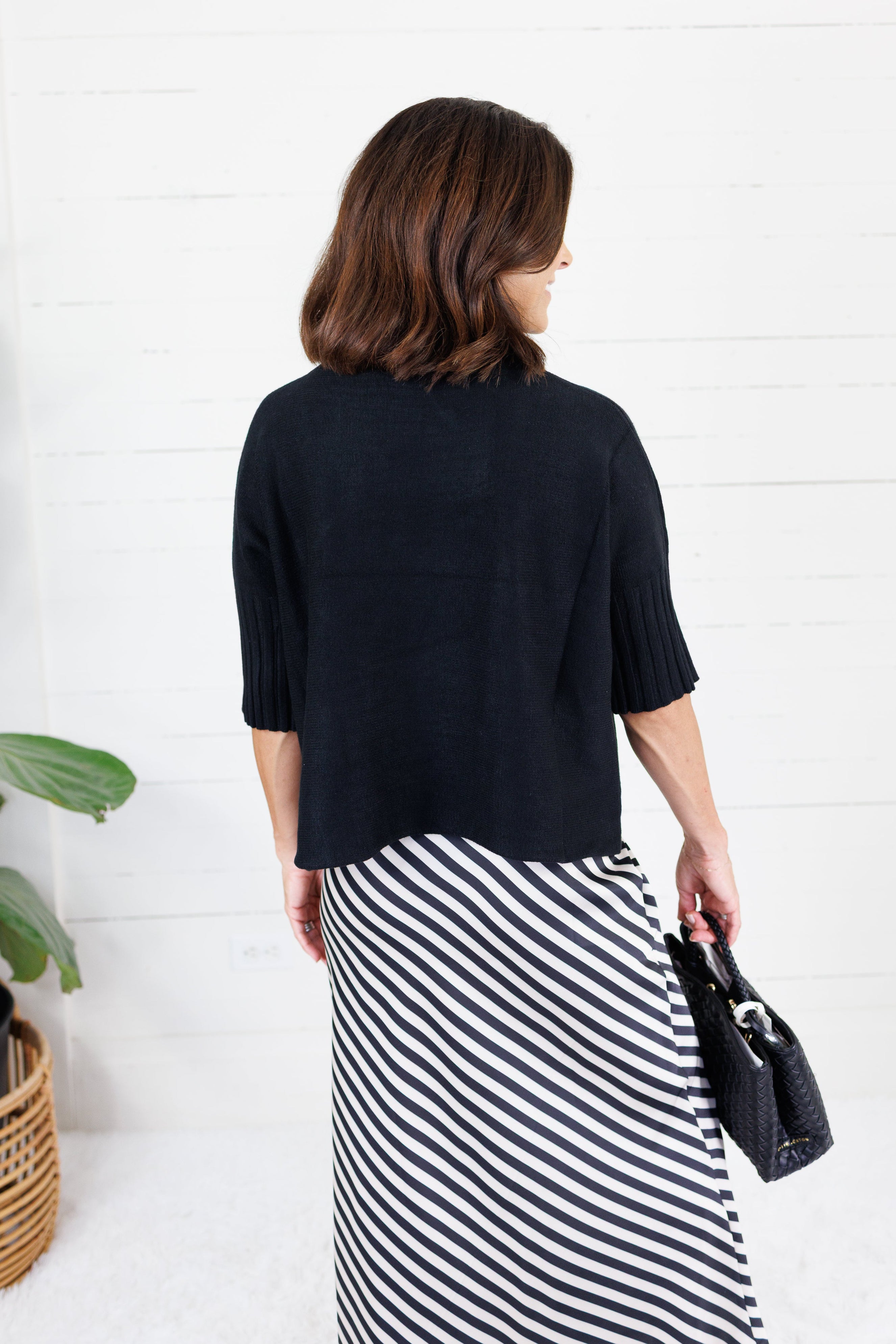 The Maple Black Turtleneck Sweater Rain + Rose