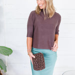 The Maple Chocolate Brown Turtleneck Sweater Rain + Rose