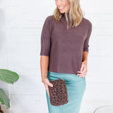 The Maple Chocolate Brown Turtleneck Sweater Rain + Rose
