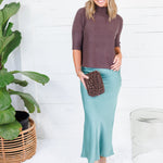 The Maple Chocolate Brown Turtleneck Sweater Rain + Rose