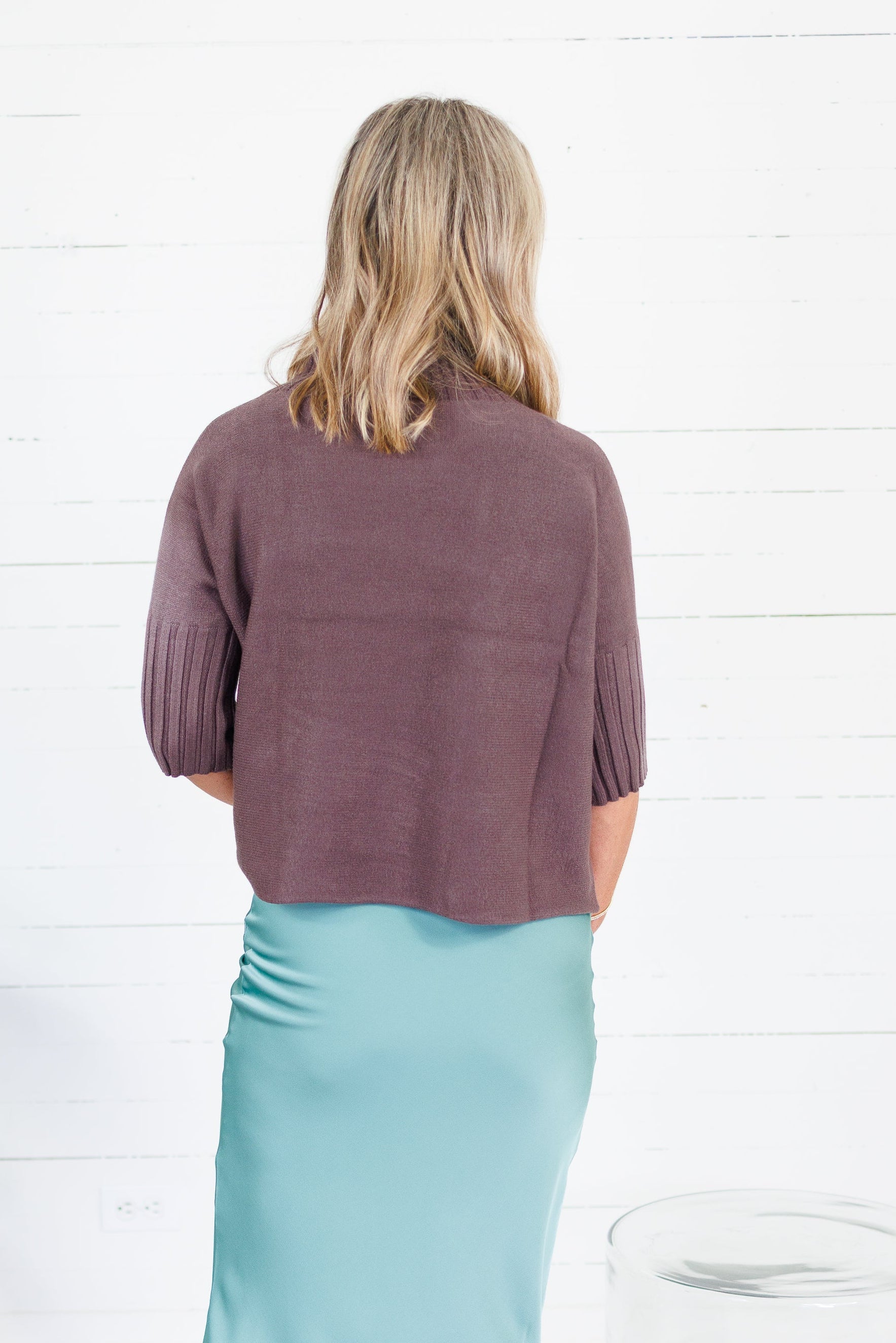 The Maple Chocolate Brown Turtleneck Sweater Rain + Rose