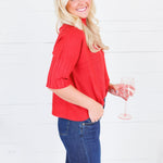 The Maple Crimson Turtleneck Sweater Rain + Rose