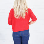 The Maple Crimson Turtleneck Sweater Rain + Rose