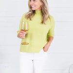 The Maple Lime Turtleneck Sweater Rain + Rose
