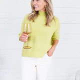 The Maple Lime Turtleneck Sweater Rain + Rose
