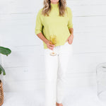The Maple Lime Turtleneck Sweater Rain + Rose