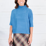 The Maple Teal Turtleneck Sweater Rain + Rose