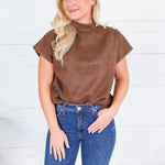 Thistle Brown Suede Top THML