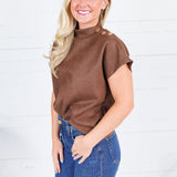 Thistle Brown Suede Top THML