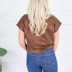 Thistle Brown Suede Top THML