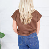 Thistle Brown Suede Top THML