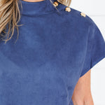 Thistle Navy Suede Top THML