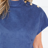 Thistle Navy Suede Top THML